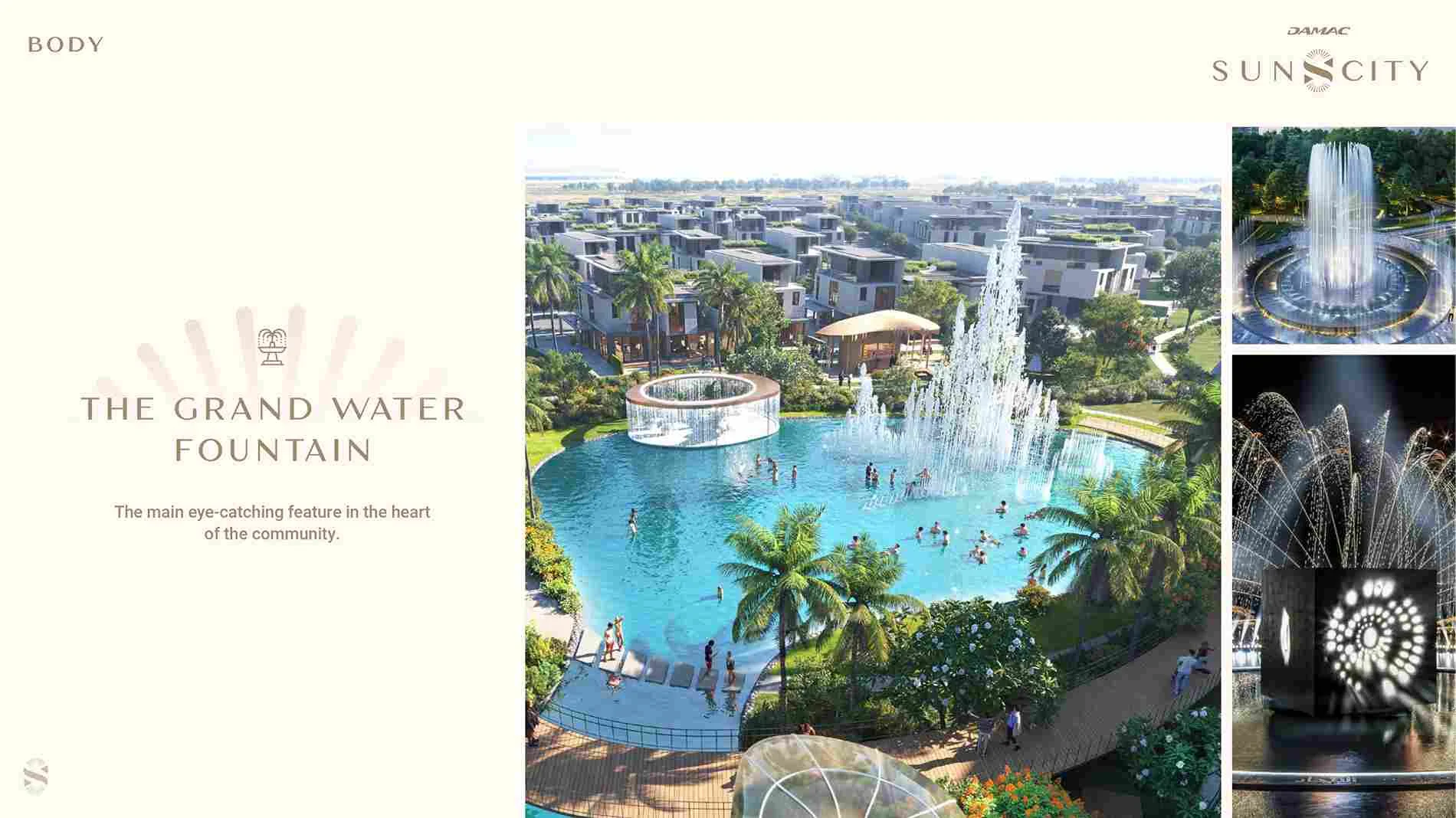 DAMAC SUN CITY Water Fountain